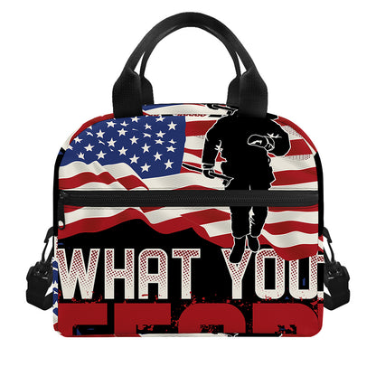 Firefighter I Fight What You Fear Print Insulated Lunch Bag