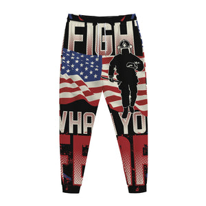 Firefighter I Fight What You Fear Print Jogger Pants