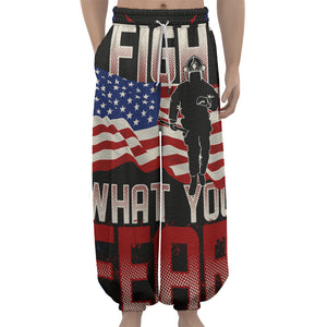 Firefighter I Fight What You Fear Print Lantern Pants