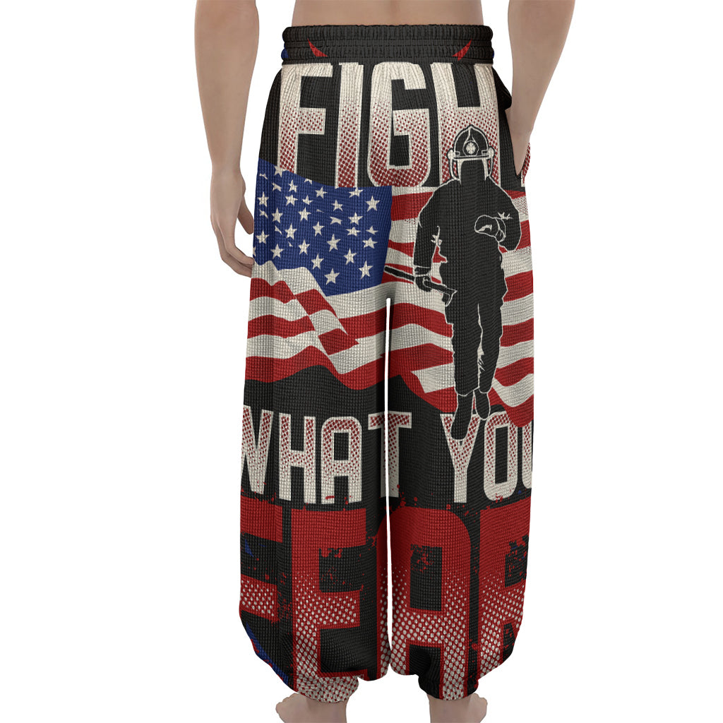 Firefighter I Fight What You Fear Print Lantern Pants