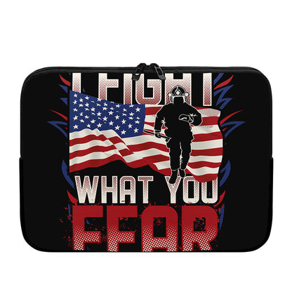 Firefighter I Fight What You Fear Print Laptop Sleeve