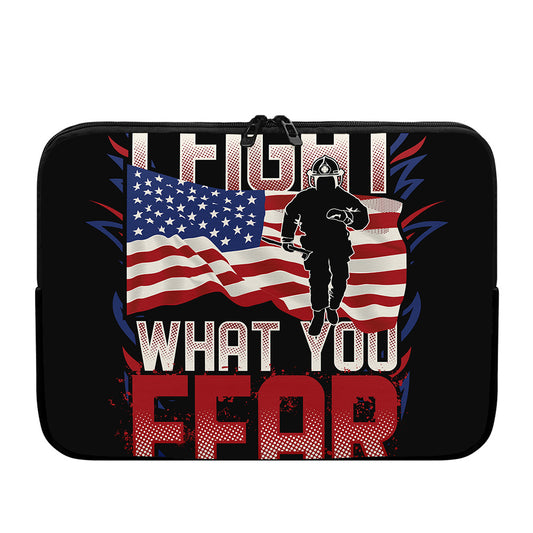 Firefighter I Fight What You Fear Print Laptop Sleeve