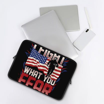 Firefighter I Fight What You Fear Print Laptop Sleeve