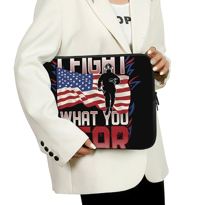 Firefighter I Fight What You Fear Print Laptop Sleeve