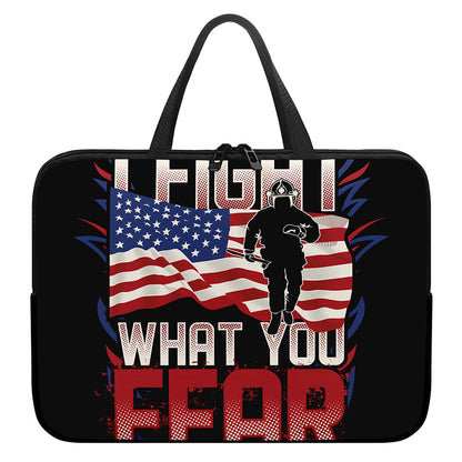 Firefighter I Fight What You Fear Print Laptop Sleeve With Handle