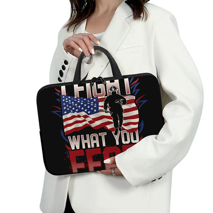 Firefighter I Fight What You Fear Print Laptop Sleeve With Handle