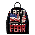 Firefighter I Fight What You Fear Print Leather Backpack