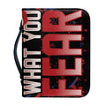 Firefighter I Fight What You Fear Print Leather Bible Cover