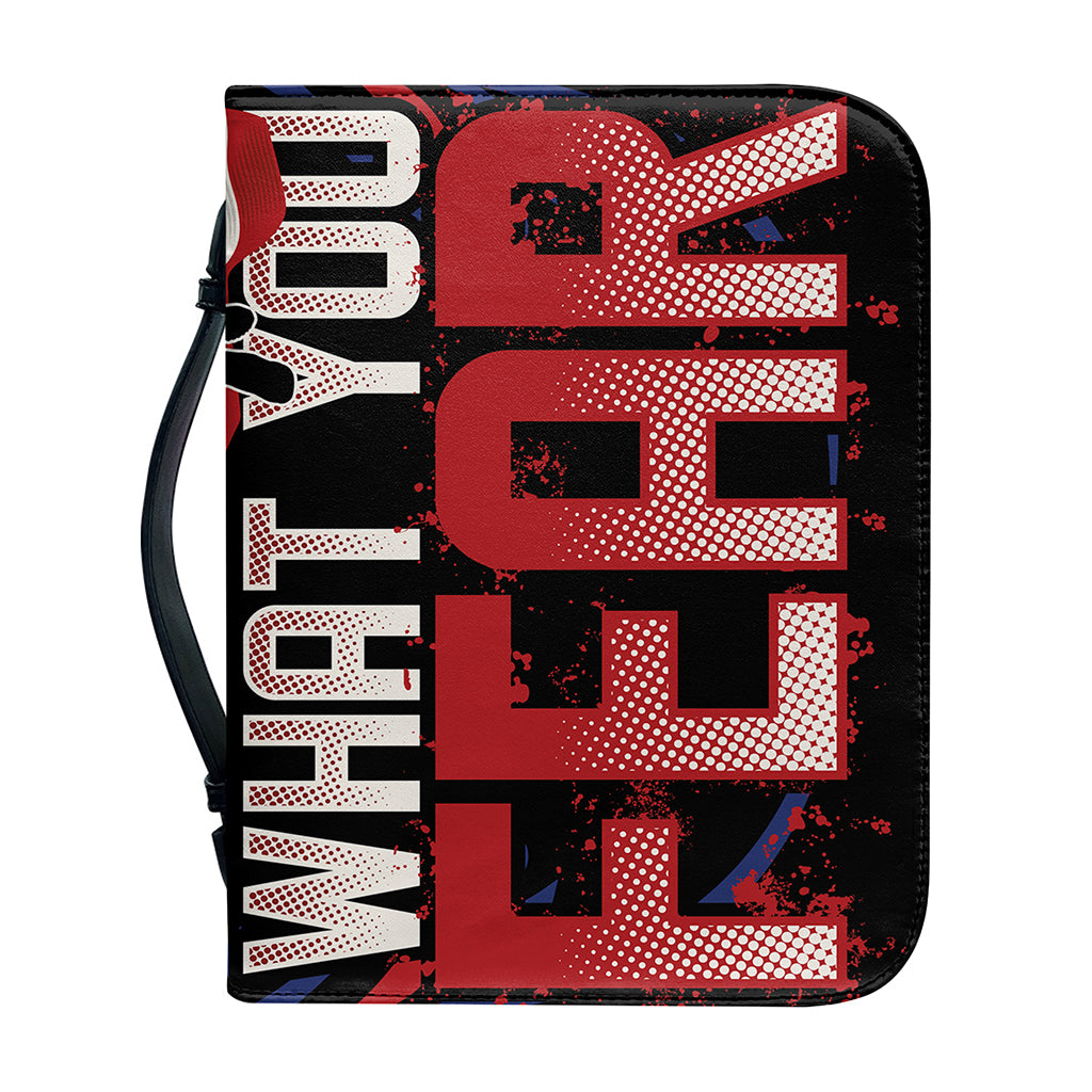 Firefighter I Fight What You Fear Print Leather Bible Cover