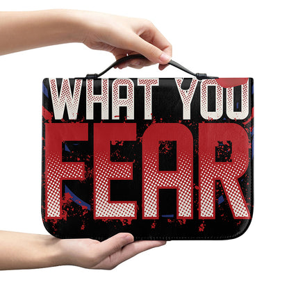 Firefighter I Fight What You Fear Print Leather Bible Cover