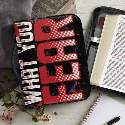 Firefighter I Fight What You Fear Print Leather Bible Cover