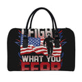 Firefighter I Fight What You Fear Print Leather Duffel Bag