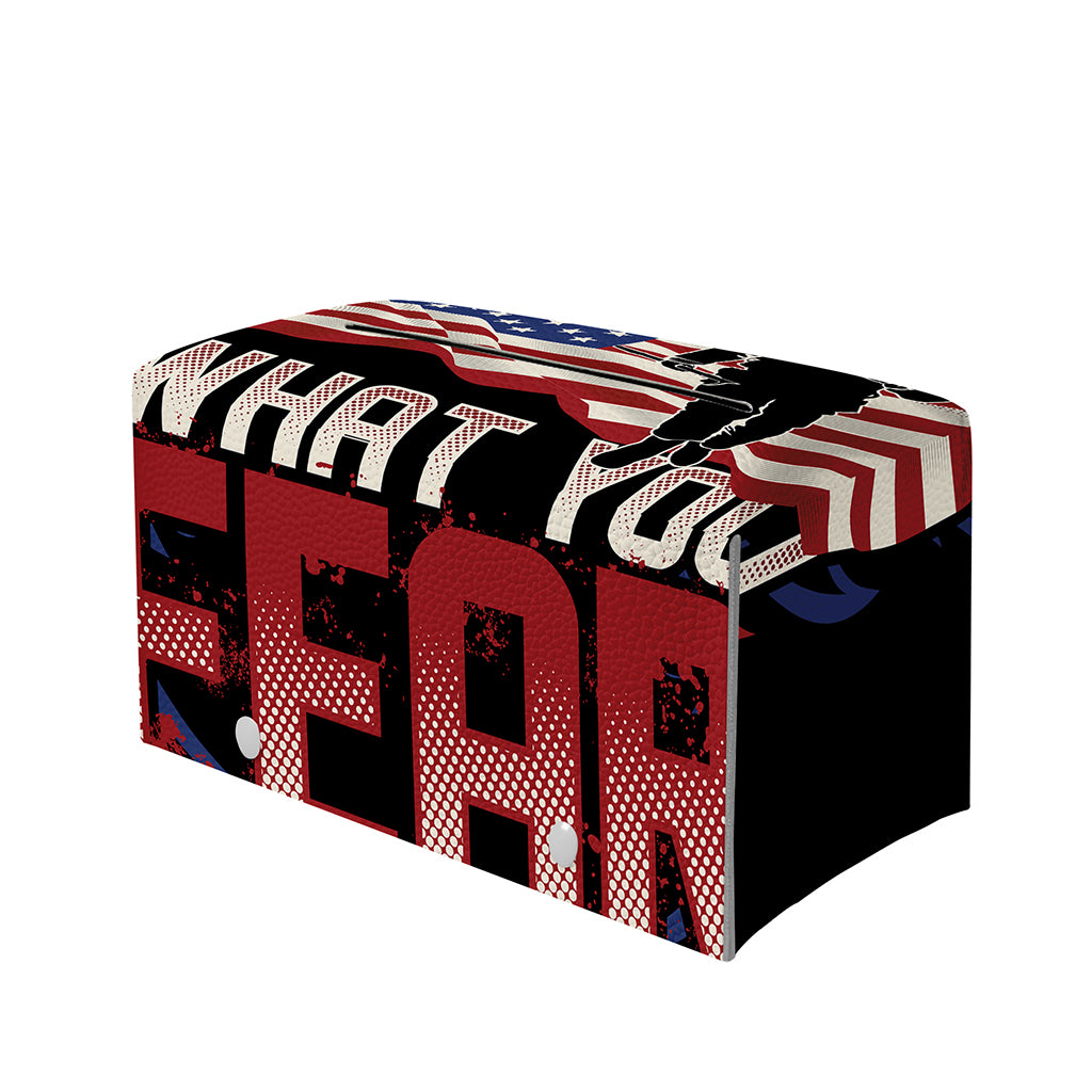 Firefighter I Fight What You Fear Print Leather Tissue Box Cover