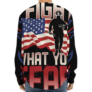 Firefighter I Fight What You Fear Print Long Sleeve Baseball Jersey