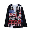 Firefighter I Fight What You Fear Print Long Sleeve Short Coat