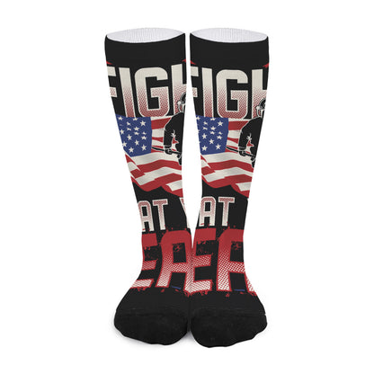 Firefighter I Fight What You Fear Print Long Socks