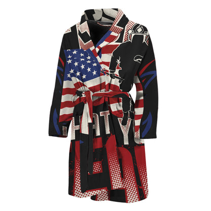 Firefighter I Fight What You Fear Print Men's Bathrobe