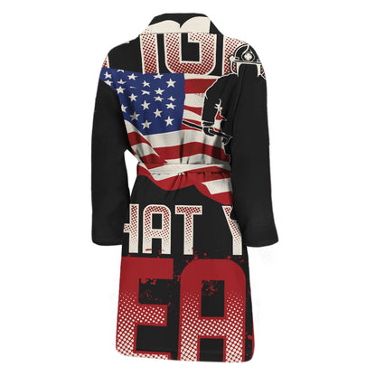 Firefighter I Fight What You Fear Print Men's Bathrobe