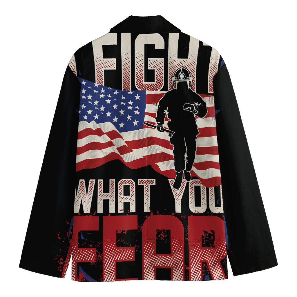 Firefighter I Fight What You Fear Print Men's Blazer