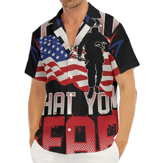 Firefighter I Fight What You Fear Print Men's Deep V-Neck Shirt