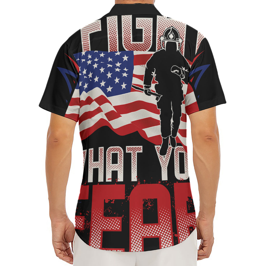 Firefighter I Fight What You Fear Print Men's Deep V-Neck Shirt