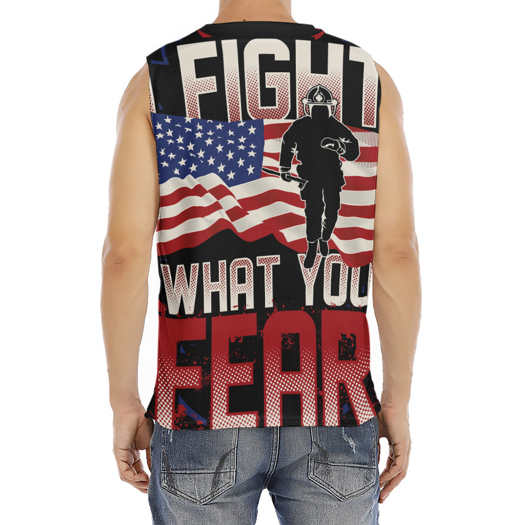 Firefighter I Fight What You Fear Print Men's Fitness Tank Top