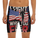 Firefighter I Fight What You Fear Print Men's Long Boxer Briefs