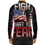 Firefighter I Fight What You Fear Print Men's Long Sleeve Rash Guard