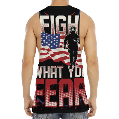 Firefighter I Fight What You Fear Print Men's Muscle Tank Top
