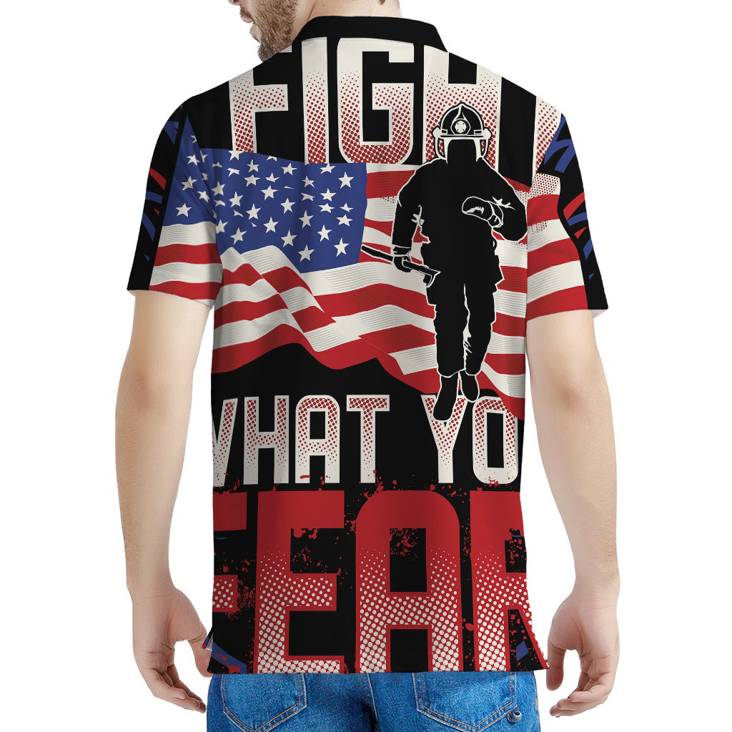 Firefighter I Fight What You Fear Print Men's Polo Shirt