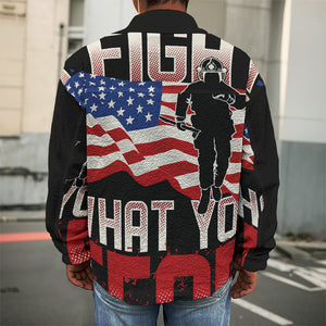 Firefighter I Fight What You Fear Print Men's Shirt Jacket