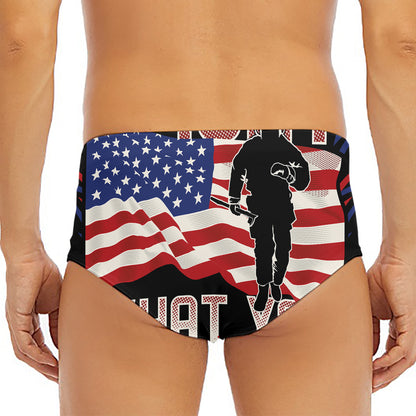 Firefighter I Fight What You Fear Print Men's Triangle Swim Briefs