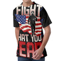 Firefighter I Fight What You Fear Print Men's Velvet T-Shirt