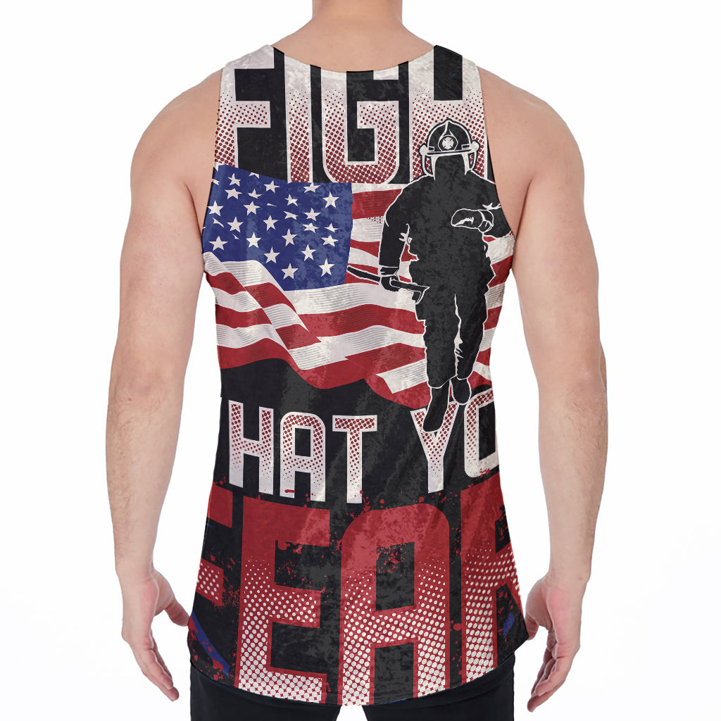 Firefighter I Fight What You Fear Print Men's Velvet Tank Top