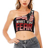 Firefighter I Fight What You Fear Print One Shoulder Crop Top