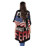 Firefighter I Fight What You Fear Print Open Front Beach Cover Up