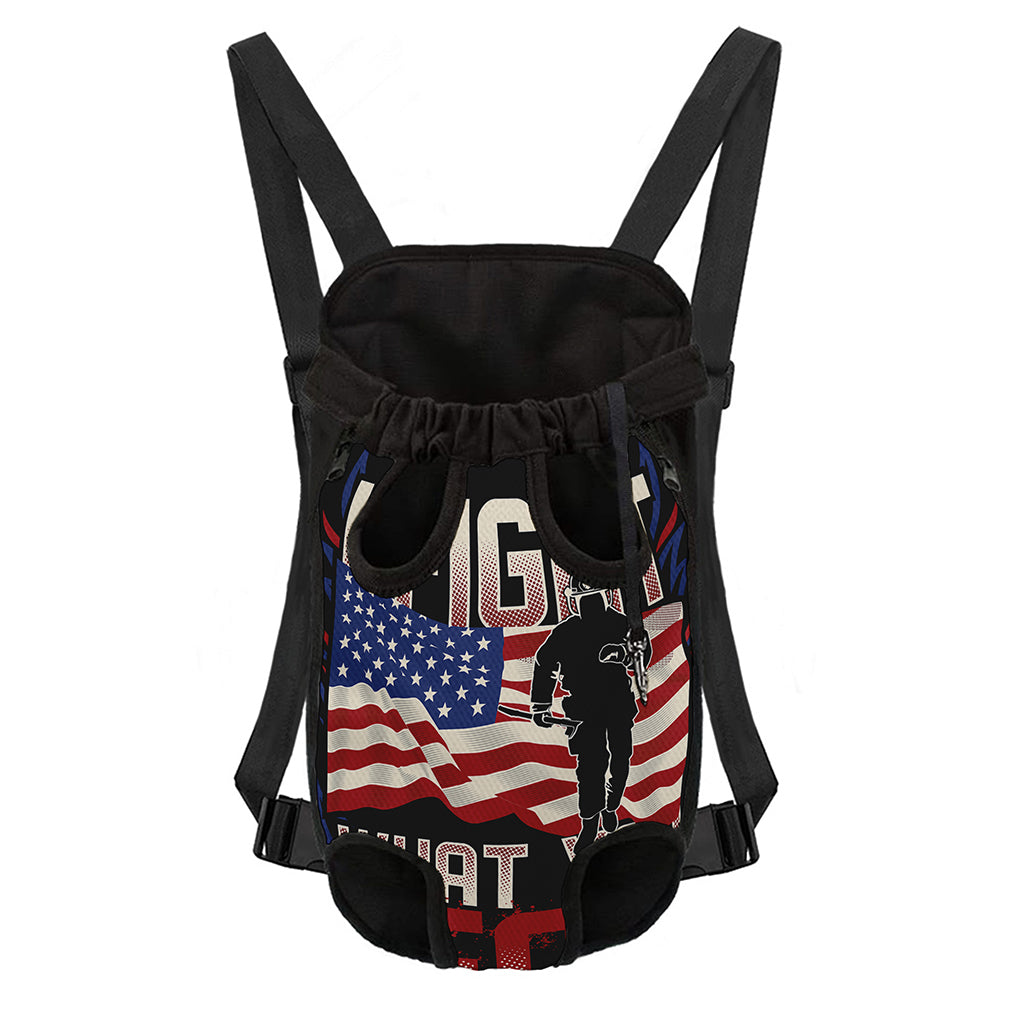 Firefighter I Fight What You Fear Print Pet Carrier Backpack