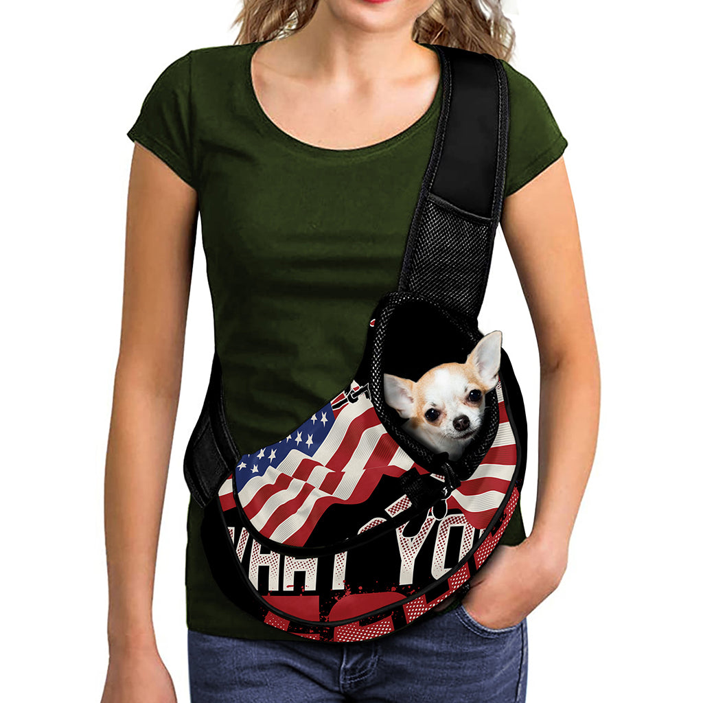 Firefighter I Fight What You Fear Print Pet Sling Carrier