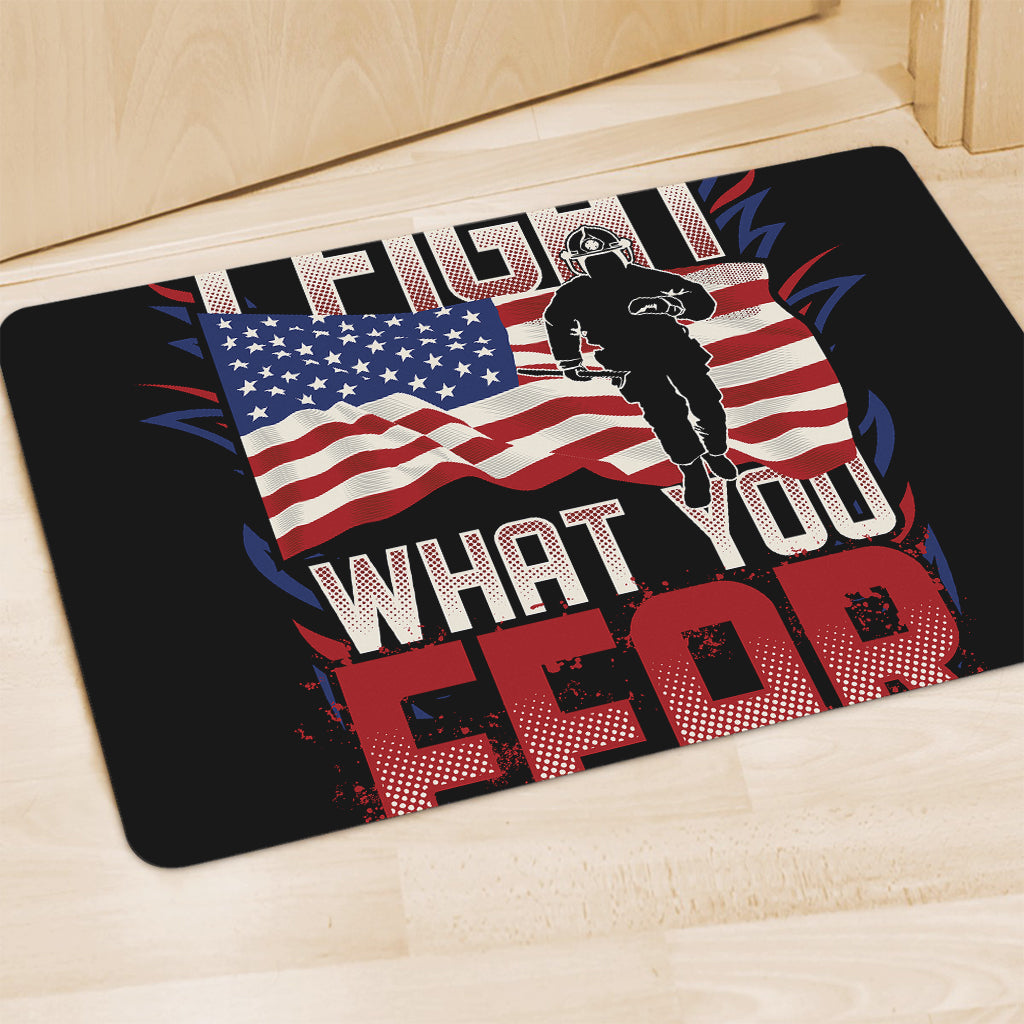 Firefighter I Fight What You Fear Print Polyester Doormat