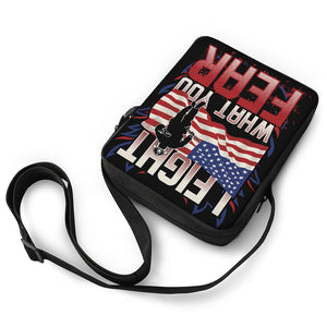 Firefighter I Fight What You Fear Print Rectangular Crossbody Bag