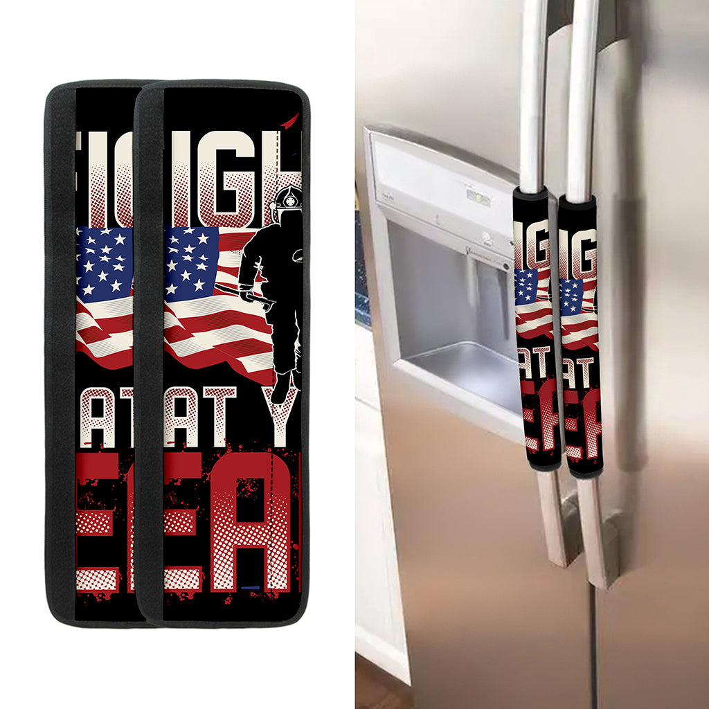 Firefighter I Fight What You Fear Print Refrigerator Handle Covers