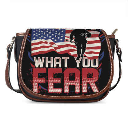 Firefighter I Fight What You Fear Print Saddle Bag