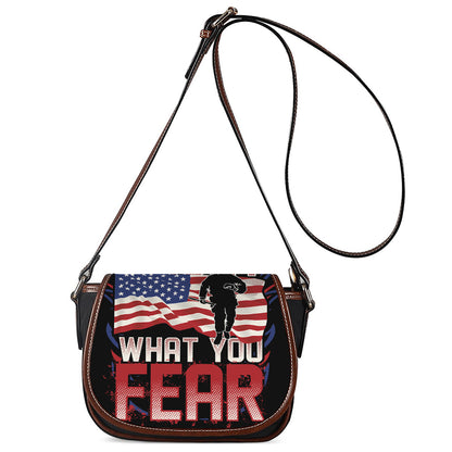 Firefighter I Fight What You Fear Print Saddle Bag