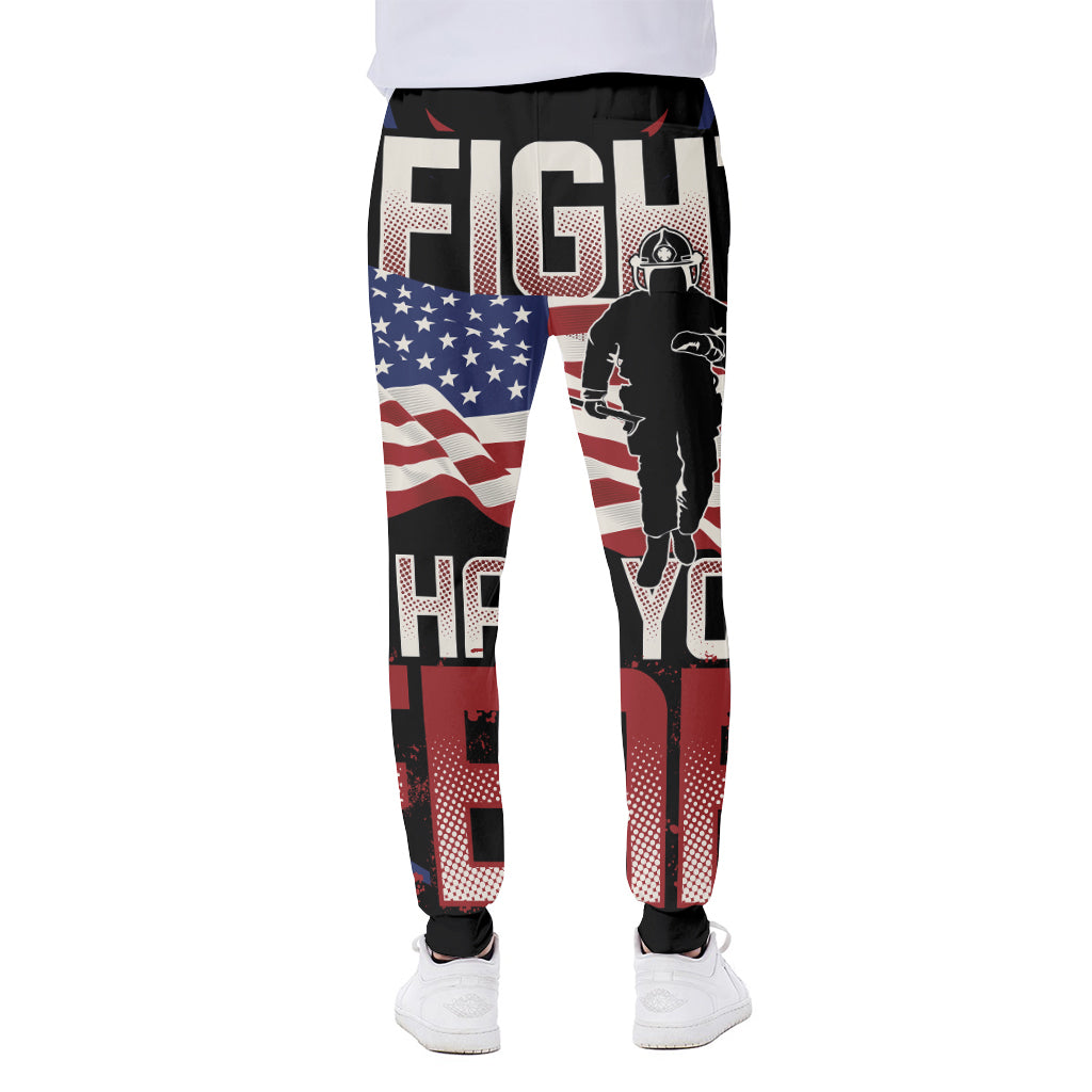 Firefighter I Fight What You Fear Print Scuba Joggers