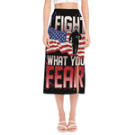 Firefighter I Fight What You Fear Print Side Slit Midi Skirt