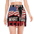 Firefighter I Fight What You Fear Print Side Slit Mini Skirt