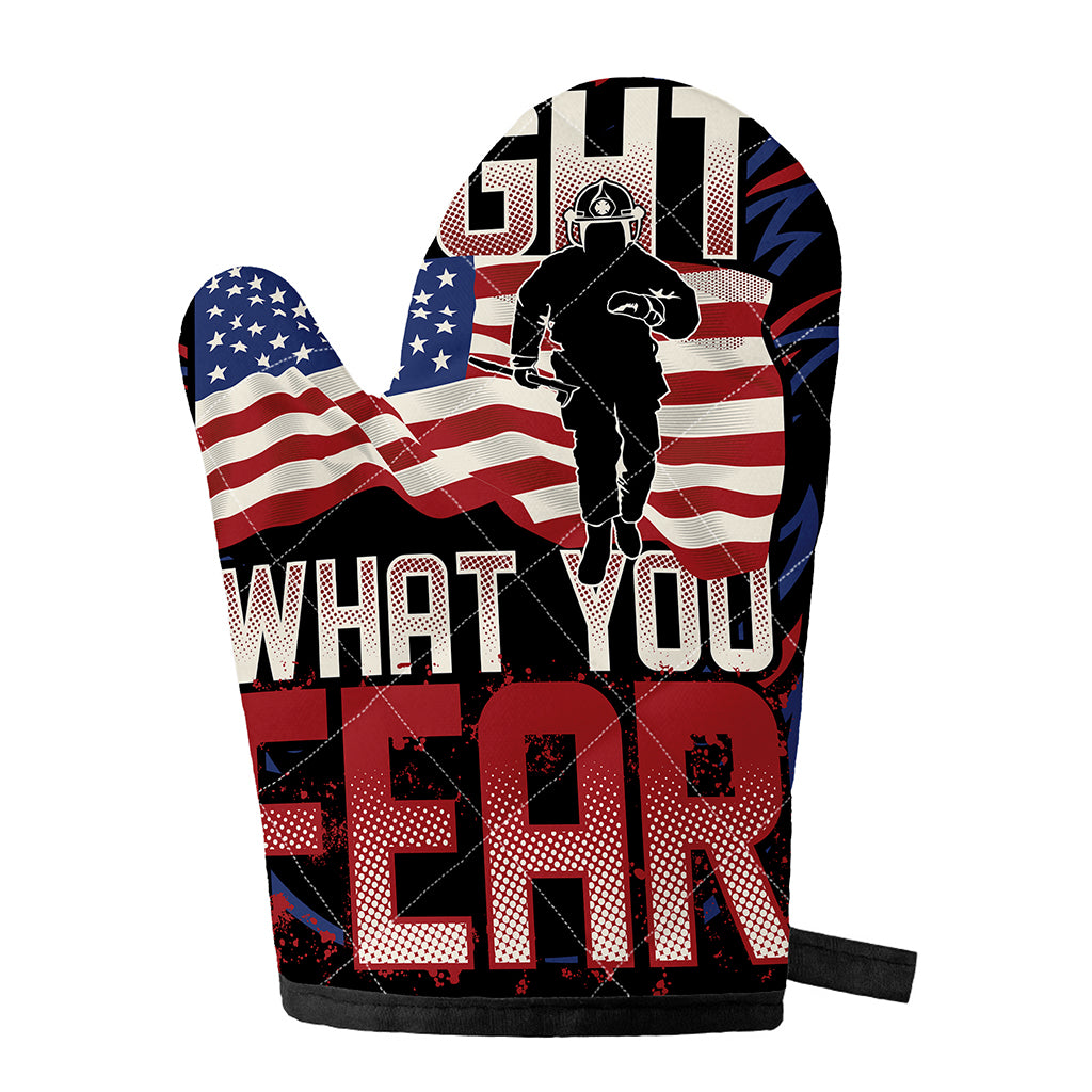 Firefighter I Fight What You Fear Print Single Oven Mitt
