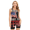 Firefighter I Fight What You Fear Print Sleeveless One Piece Swimsuit