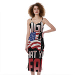 Firefighter I Fight What You Fear Print Slim Fit Midi Cami Dress