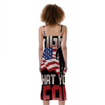 Firefighter I Fight What You Fear Print Slim Fit Midi Cami Dress